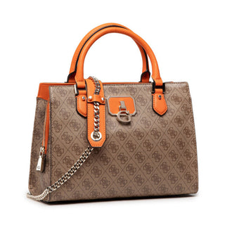 Guess, Alisa, pelle sintetica, borsa in tessuto, logo 4G, latte/arancione, hwsg81 23060, da donna, 29/31,5 x 22,5 x 13,5 cm