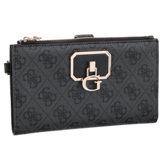 Guess, Alisa, portafoglio in tessuto, logo 4G, 23380, marrone, da donna