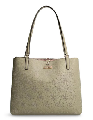 Guess, Amara, Logo 4G, Borsa a tracolla in tessuto, Verde oliva, HWSG8493100, 34 x 29 x 11 cm, Da donna