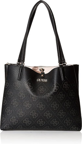 Guess, Amara, borsa in tessuto, logo 4G, nero, HWSG8493100, 34 x 29 x 11 cm