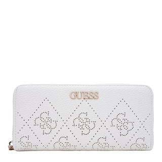 Guess, amara, portafoglio in tessuto, dettaglio logo, SWSG6995460, bianco, da donna