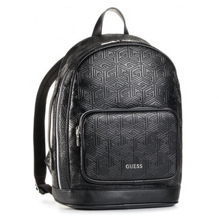 Guess, Baldo, poliuretano, zaino in tessuto, nero, logo 4G, da uomo, 28 x 5 x 40 cm