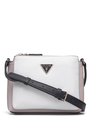 Guess, Becca, Borsa a tracolla in tessuto, Bianco Rosa, Da donna