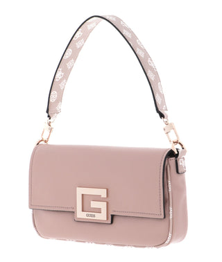 Guess, Brightside, poliuretano, borsa in tessuto, logo 4G, color cipria, da donna