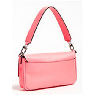 Guess, Brightside, poliuretano, borsa in tessuto, logo 4G, rosa fluo, da donna