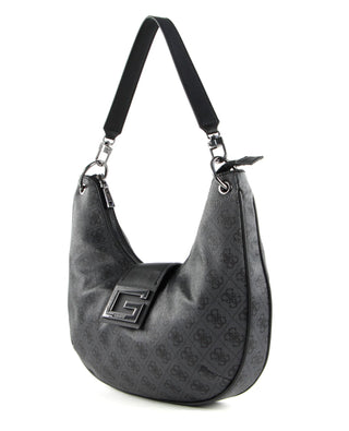 Guess, Brightside, poliuretano, borsa in tessuto, carbone Hobo, da donna
