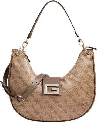 Guess, Brightside, poliuretano, borsa in tessuto, Hobo Latte, da donna