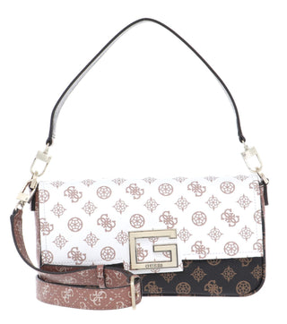 Guess, Brightside, poliuretano, borsa in tessuto, multi logo, peonia, da donna