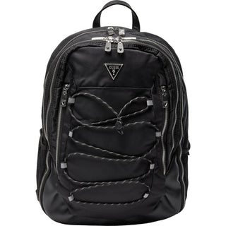 Guess, Certosa, Nylon, Borsa a tracolla in tessuto, Nero, HMECRNP2209, 33 x 46 x 15 cm, Da uomo