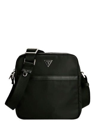 Guess, Certosa, poliuretano, borsa in tessuto, nero, HMECRNP2258BLA, da uomo, 22 x 5 x 23,5 cm