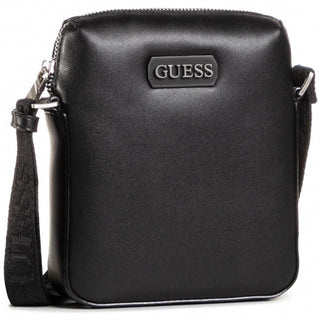 Guess, Dan, Portadocumenti, Borsa a tracolla in pelle, Nero, Mini, Da uomo