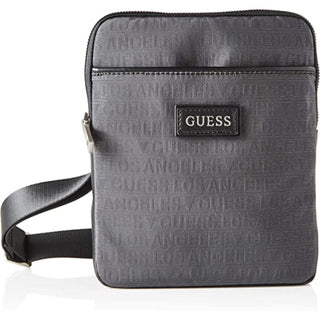 Guess, Dan, Zip superiore piatta, Borsa a tracolla in tessuto, Grigio, 19 x 23 x 2,5 cm, Da uomo