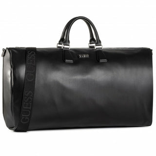 Guess, Dan, pelle sintetica, borsa in tessuto, borsa da weekend, nero, da uomo