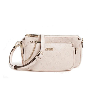 Guess, Dayane, Double, Borsa a tracolla in tessuto, Colore cipria, 24 x 13,5 x 4,5 cm, Da donna