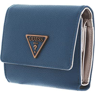 Guess, Destiny, portafoglio in tessuto, pieghevole piccolo, SWVB78 78430, blu reale, da donna