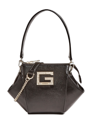 Guess, Dinner, ecopelle, borsa in tessuto, nero, da donna