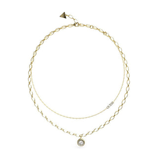Guess Unique Solitaire Double Gold Plated Collana JUBN03395JWYGT