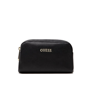 Guess, Earlene, poliestere, borsa in tessuto, doppia zip, nero, da donna, 10 x 18 x 7,5 cm