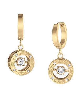 Guess Gold-plated hoop Orecchini Solitaire JUBE01463JWYGT/U