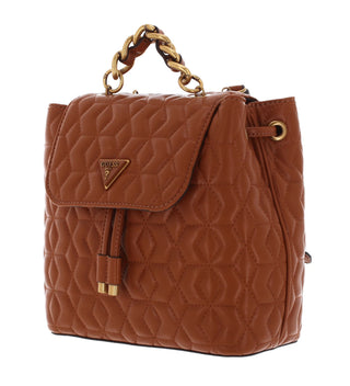 Guess, Elenia, poliuretano, zaino in tessuto, cognac, da donna