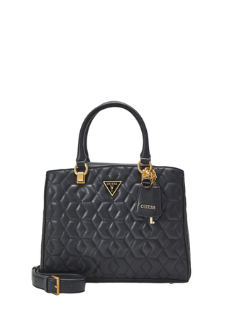Guess, Elenia Girlfriend, borsa in tessuto, nero, da donna