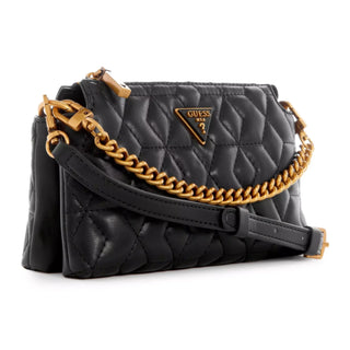 Guess, Elenia, Pelle sintetica, Mini, Borsa a tracolla in tessuto, Nero, QB867772, Da donna
