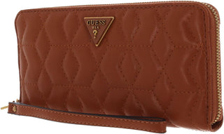 Guess, Elenia, Portafoglio in tessuto, SLG Grande con cerniera, Cognac, da Donna