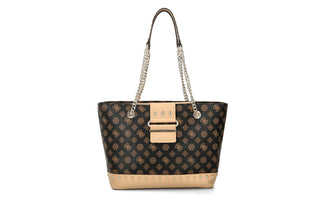 Guess, Greta, pelle sintetica, borsa in tessuto, borsa a tracolla, marrone, HWPG81 29230, da donna, 29,5/38,5 x 25 x 11,5 cm