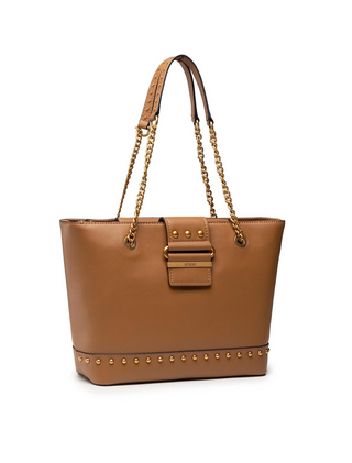Guess, Greta, skóra syntetyczna, torba materiałowa, brązowa, (VB) HWVB81 29230, 29/38 x 25 x 11 cm