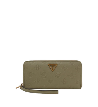 Guess, Helaina, Portfel materiałowy, zapięcie na suwak z 3 stron, SWPB8403460SAG, zielony, damski
