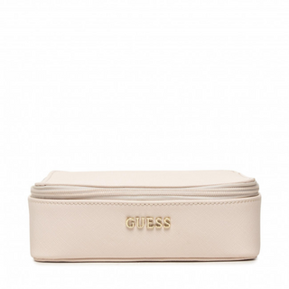 Guess, borsone, pelle sintetica, borsa in tessuto, astuccio per gioielli, panna, da donna, 18 x 6 x 18 cm