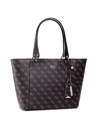 Guess, Kamryn, synthetic leather, fabric bag, tote bag, brown