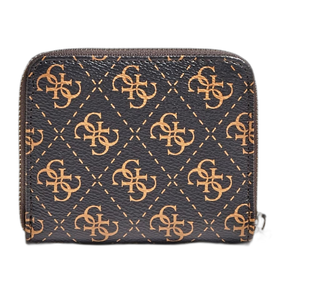 Guess, Portfel Kamryn Fabric SLG Small Zip Brown Damski