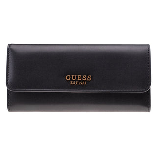 Guess, Laurel, damski mały portfel materiałowy z zamkiem błyskawicznym, czarny