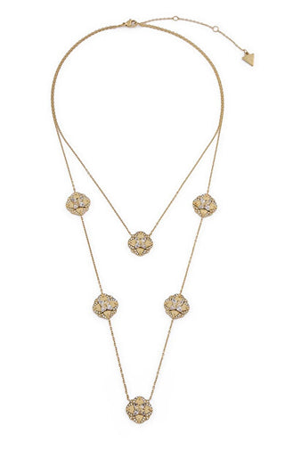 Guess Lussuosa Collana Doppia Placcata Oro Wild Flower Jubn05500Jwygt/U