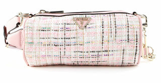 Guess, Manhattan, Polyester, Sac à bandoulière, Sac à bandoulière en tissu, Tweed rose, Femme
