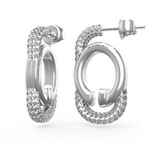 Guess Oh My G Orecchini In Acciaio Con Cristalli Jube04517Jwrht/U