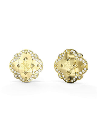 Guess Delicate gold-plated Orecchini with clear crystals Wild Flower JUBE05510JWYGT/U