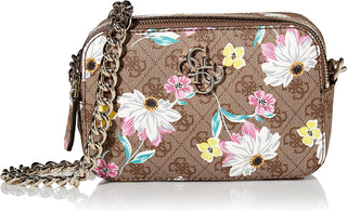Guess, Noelle, Sac bandoulière en tissu à double compartiment zippé, Motif floral, 20,32 x 7,62 x 13,97 cm, Femme