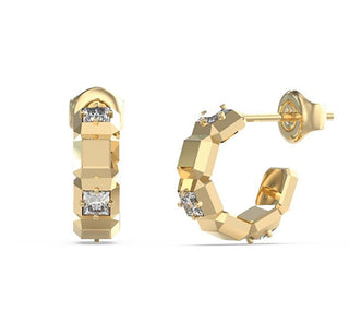 Guess Ace Of Diamonds gold-plated hoop Orecchini JUBE06183JWYGT/U