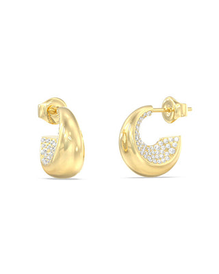 Guess Gold-plated Orecchini with Moon Drops crystals JUBE06249JWYGT/U