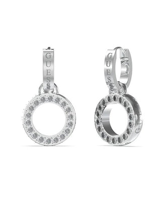 Guess Circle Lights steel Ciondolo Orecchini JUBE03167JWRHT/U