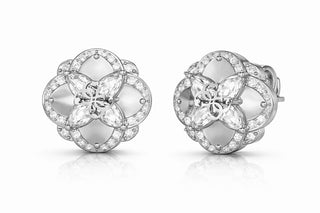 Guess Steel stud Orecchini with zircons Wild Flower JUBE05504JWRHT/U