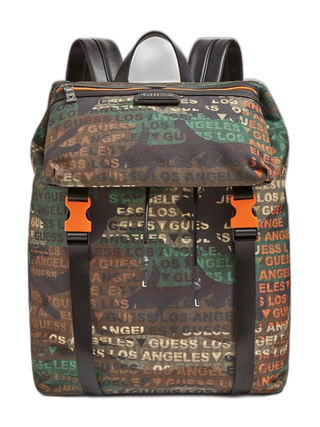 Guess, Salameda, zaino in tessuto, mimetico, complemento laptop, unisex