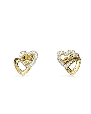 Guess Heart gold-plated Orecchini with crystals Beloved JUBE06015JWYGT/U