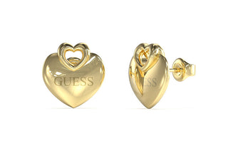 Guess Orecchini A Forma Di Cuore In Acciaio Placcato Oro Crazy In Love Jube05218Jwygt/U