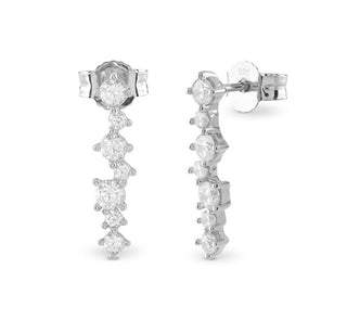 Guess Orecchini Pendenti In Argento Con Zirconi Cubici Jardin Jsbe04494Jwrht/U