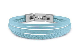 Guess Light blue leather Bracciale Malibu JUMB01345JWSTBBT / U