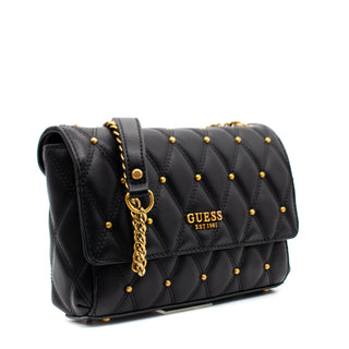 Guess, Triana, Υφασμάτινη Τσάντα Ώμου, Μαύρη, HWQS8553210BLA, 26 x 16 x 9 cm, Γυναικεία