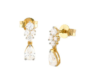 Guess Orecchini Pendenti Scintillanti In Argento Placcato Oro Jardin Jsbe04492Jwygt/U